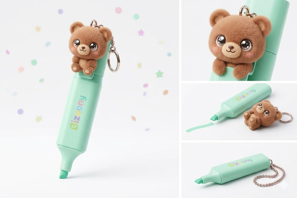 Surligneur Bizoony avec mini peluche